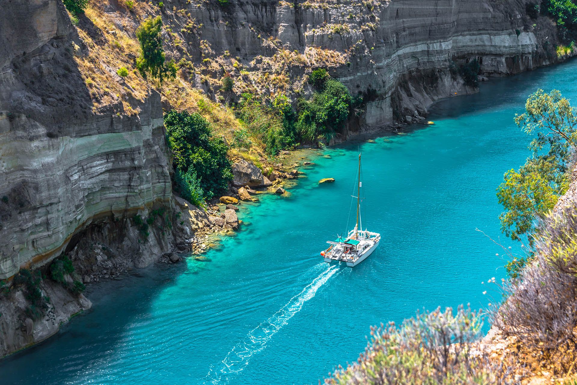 The Corinthian Canal in Greece © Shutterstock