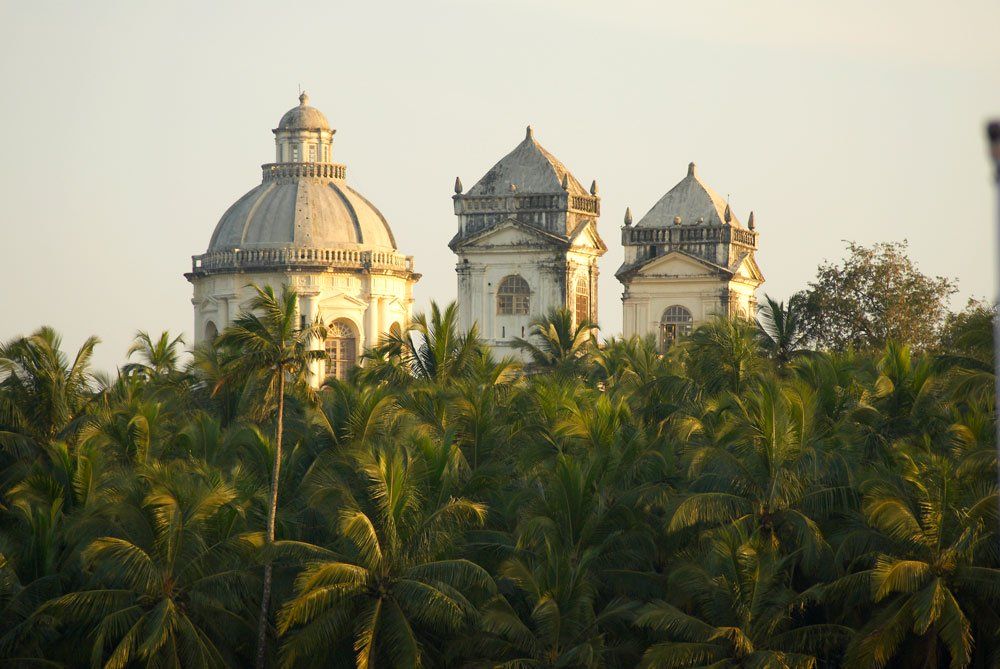 dome of St Cajetan from Divar Island, Old Goa