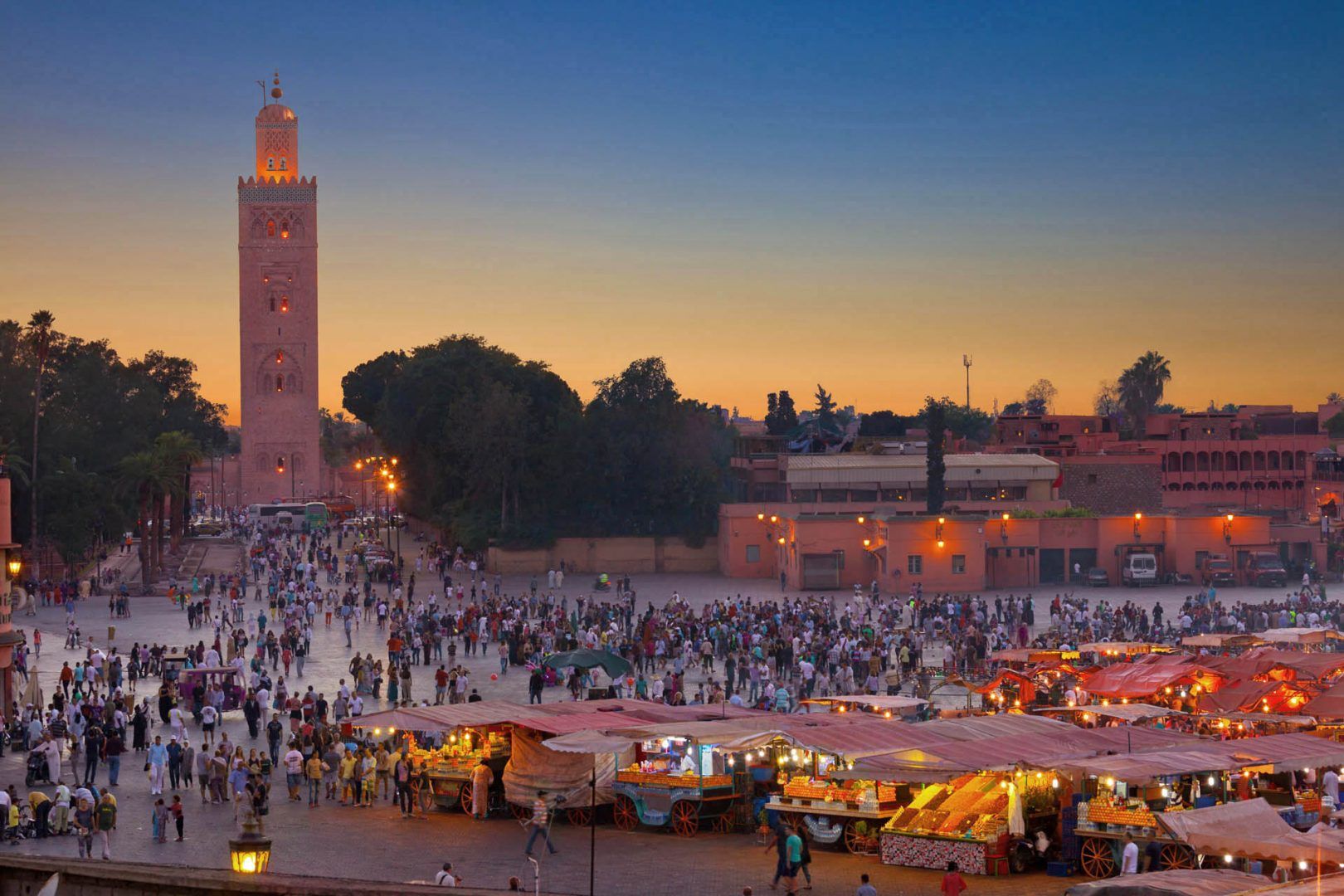 Market and Food Stalls, Djemaa el-Fna, Marrakesh, Morocco, Africa ©  Ivan Soto Cobos/Shutterstock
